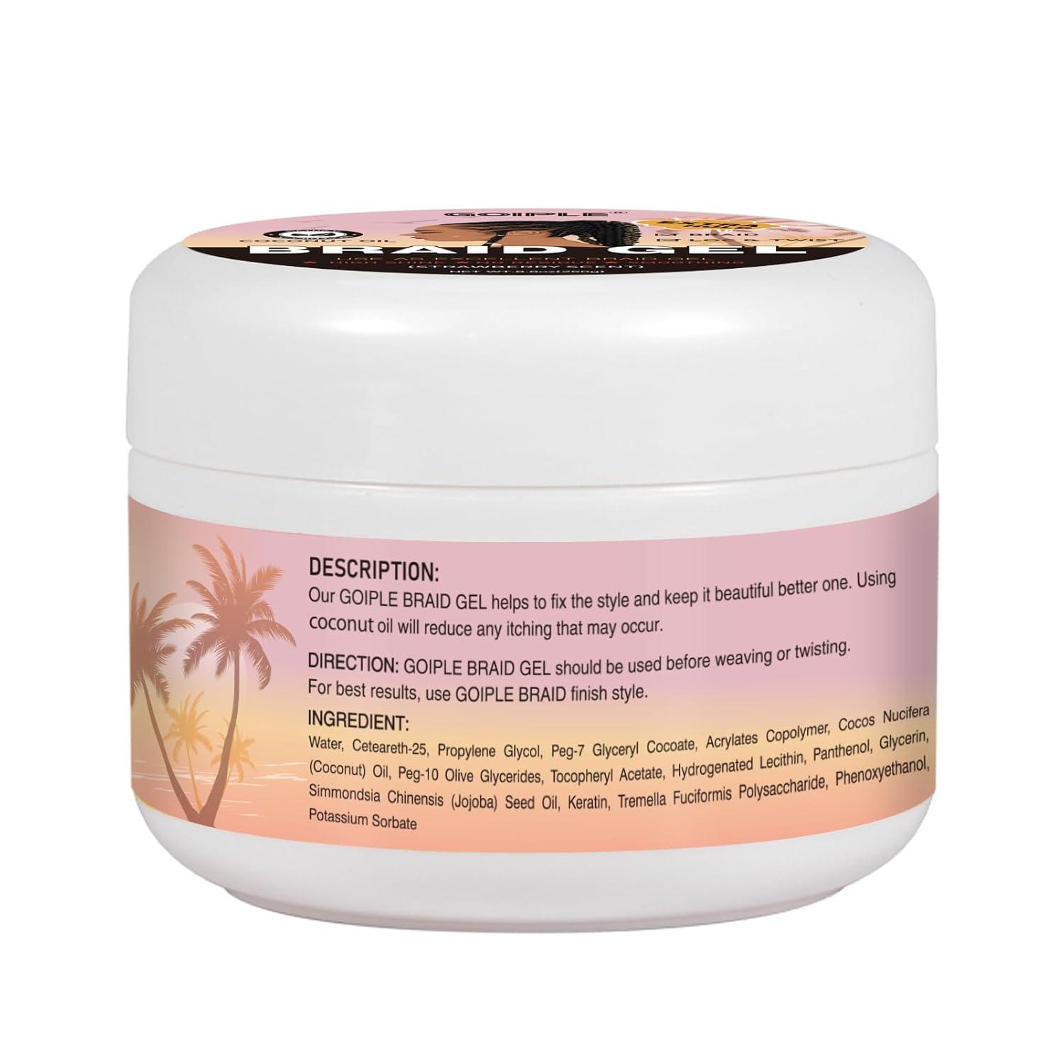 image150g Braid Gel with Extra Hold High Shine for Twists Locs Braids amp Edge Control Smooths Frizz LongLasting for Locks Cornrows 53oz Strawberry Flover
