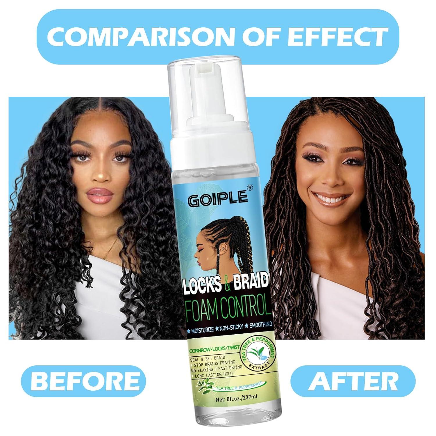 image8 fl oz Braid Foam Control Mousse Braiding Hair Mousse for Braids Twist Locs No Flake Extra Hold High Shine Style amp Moisturizes Nourishes Lightweight Smooth No Greasy Tea Treetea tree8 fl oz