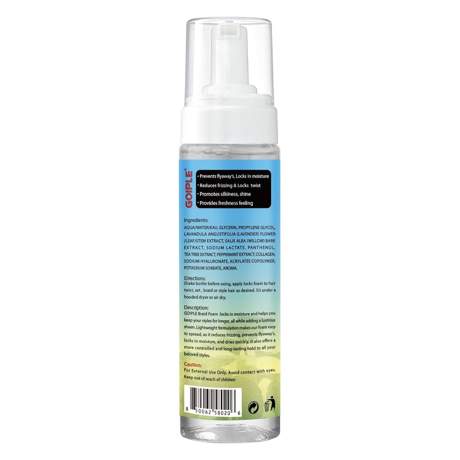 image8 fl oz Braid Foam Control Mousse Braiding Hair Mousse for Braids Twist Locs No Flake Extra Hold High Shine Style amp Moisturizes Nourishes Lightweight Smooth No Greasy Tea Treetea tree8 fl oz