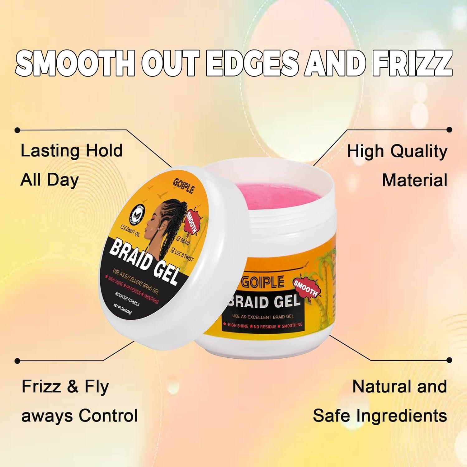 image88OZ Strong Hold Braiding Gel for Twists Locs Cornrows Tames Frizz High Shine No Flake Easy Edge Controlbraid gel16oz