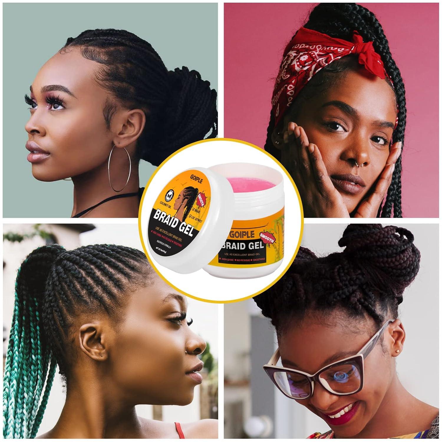 image88OZ Strong Hold Braiding Gel for Twists Locs Cornrows Tames Frizz High Shine No Flake Easy Edge Controlbraid gel16oz