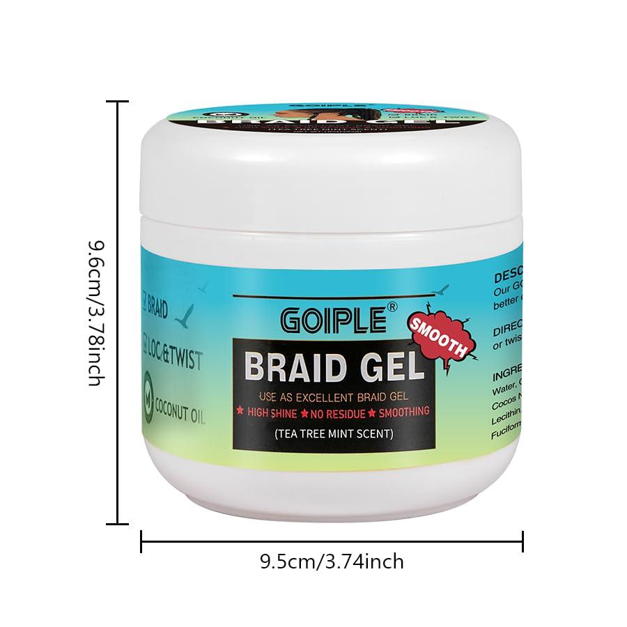 image88OZ Strong Hold Braiding Gel for Twists Locs Cornrows Tames Frizz High Shine No Flake Easy Edge Controlbraid gel16oz Tea Tree
