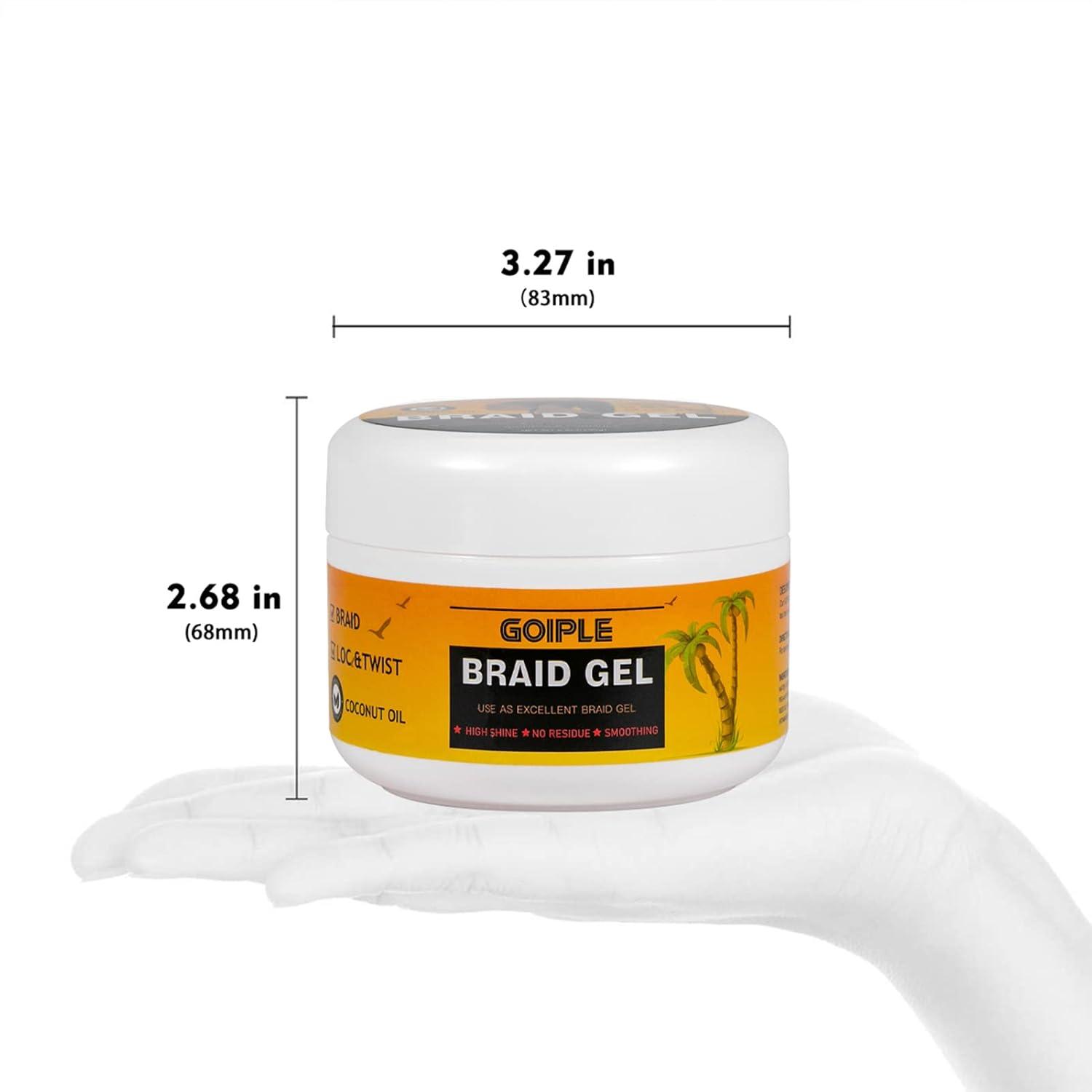 image88OZ Strong Hold Braiding Gel for Twists Locs Cornrows Tames Frizz High Shine No Flake Easy Edge Controlbraid gel88oz