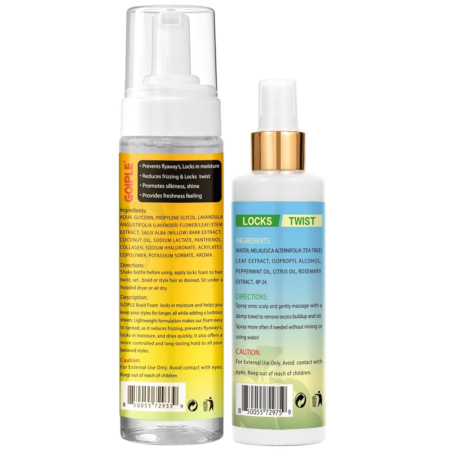 imageBraid Foam Control Mousse Braiding Mousse NoWater Braid Shampoo for Braids Twist Locs Hair Foaming No Flake Extra Hold RinseFree Dreadlock Shampoo for BuildUp Odor Itch amp Flakes2PCSbraid shampoo braid mousse2pcs