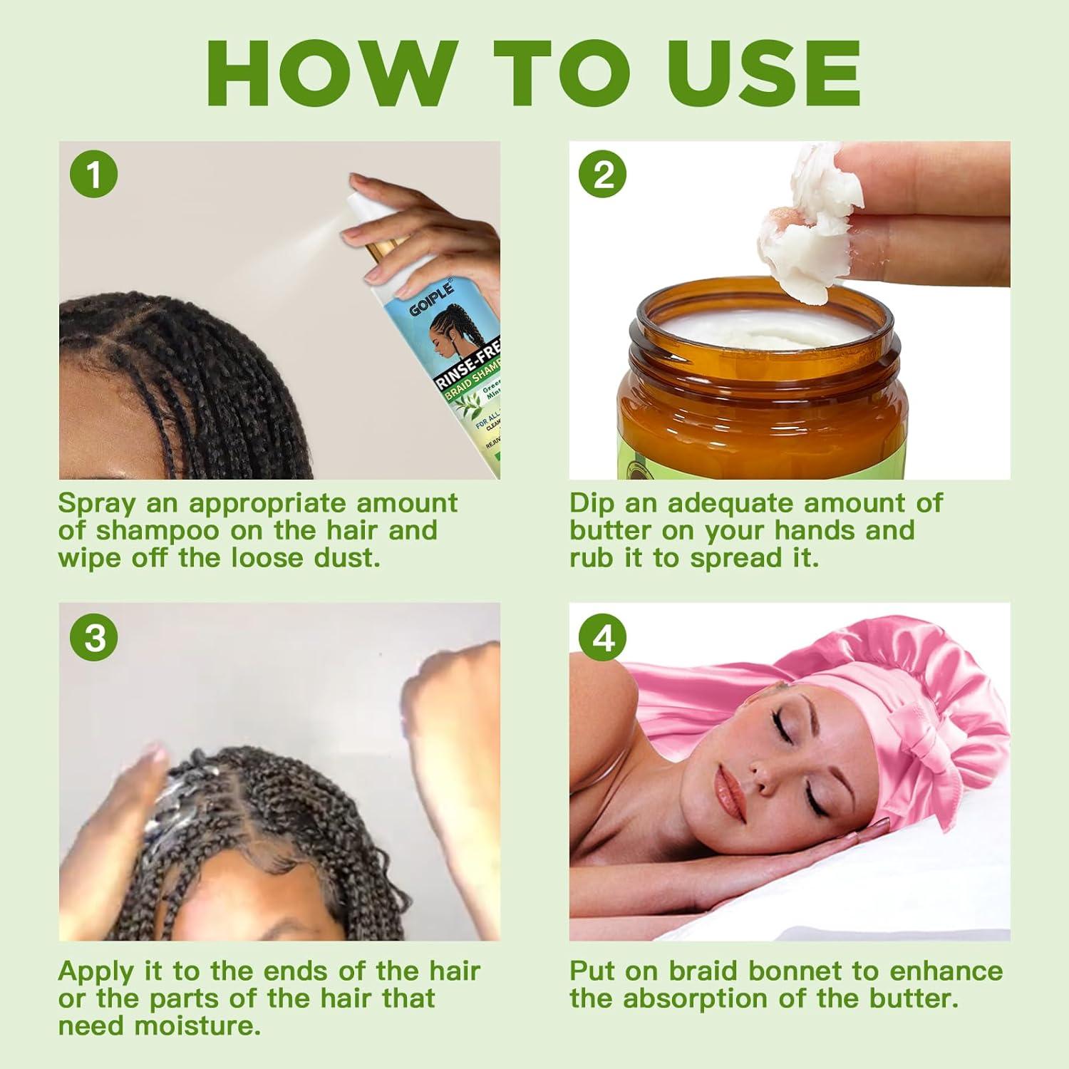 imageBraid Foam Control Mousse Braiding Mousse NoWater Braid Shampoo for Braids Twist Locs Hair Foaming No Flake Extra Hold RinseFree Dreadlock Shampoo for BuildUp Odor Itch amp Flakes2PCSBSRBB3pcs