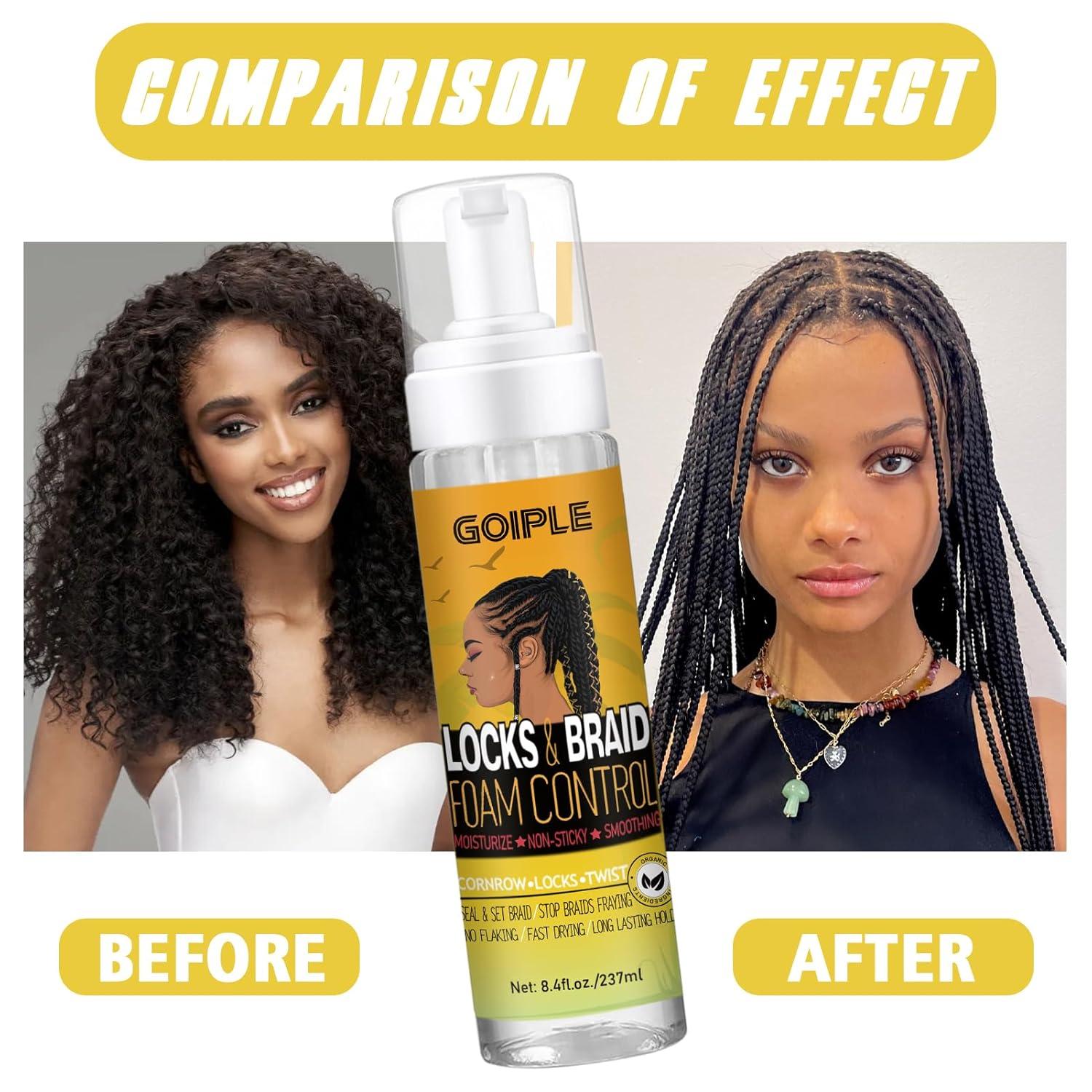 imageBraid and Loc Mousse for Hair Braiding Twists Braids and Locs No Flake Extra Hold High Shine Moisturizing Frizz Control Lightweight Easy Application with Leopard Silky Duragbraid mousseleopard