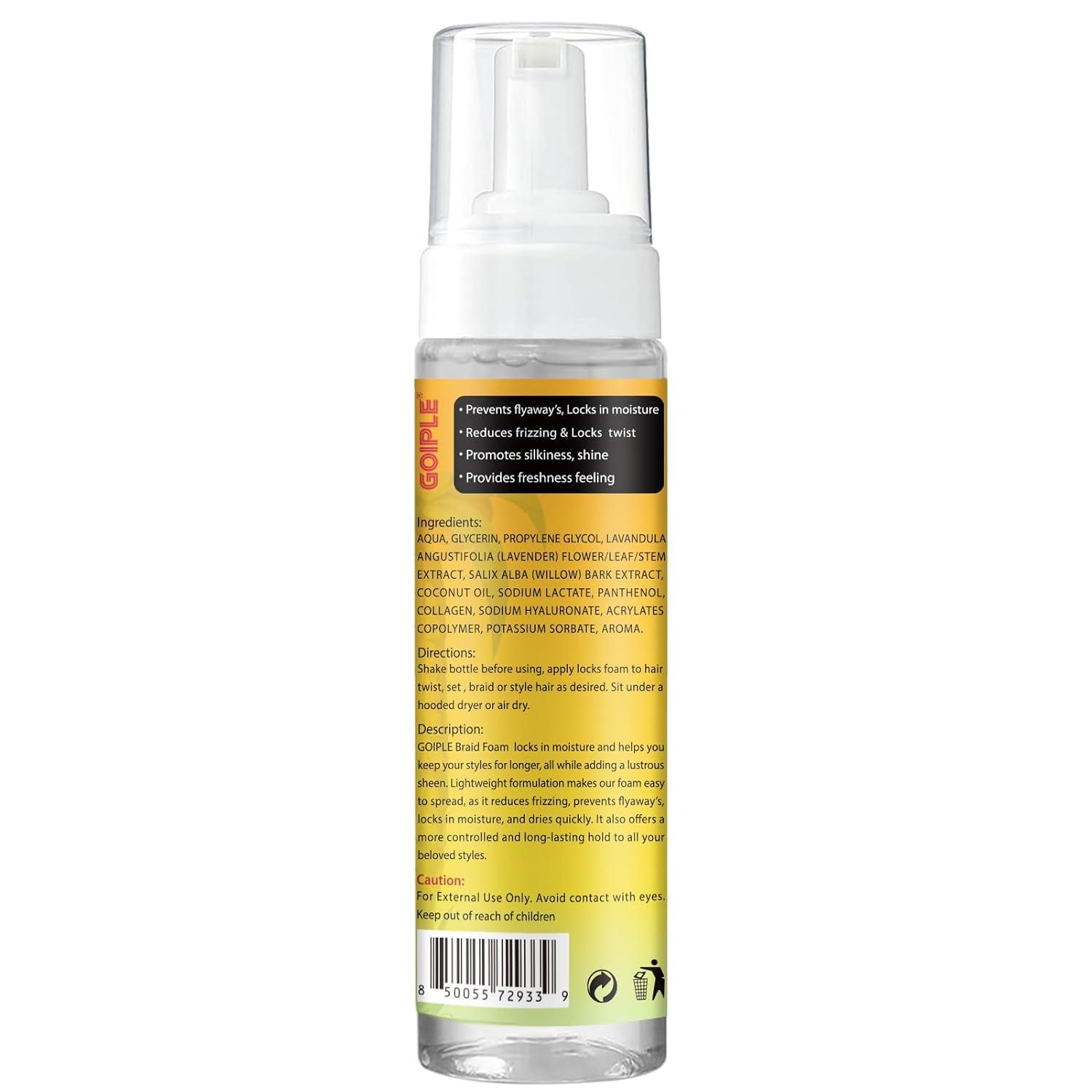 imageBraid and Loc Mousse for Hair Braiding Twists Braids and Locs No Flake Extra Hold High Shine Moisturizing Frizz Control Lightweight Easy Application with Leopard Silky Duragbraid mousseleopard