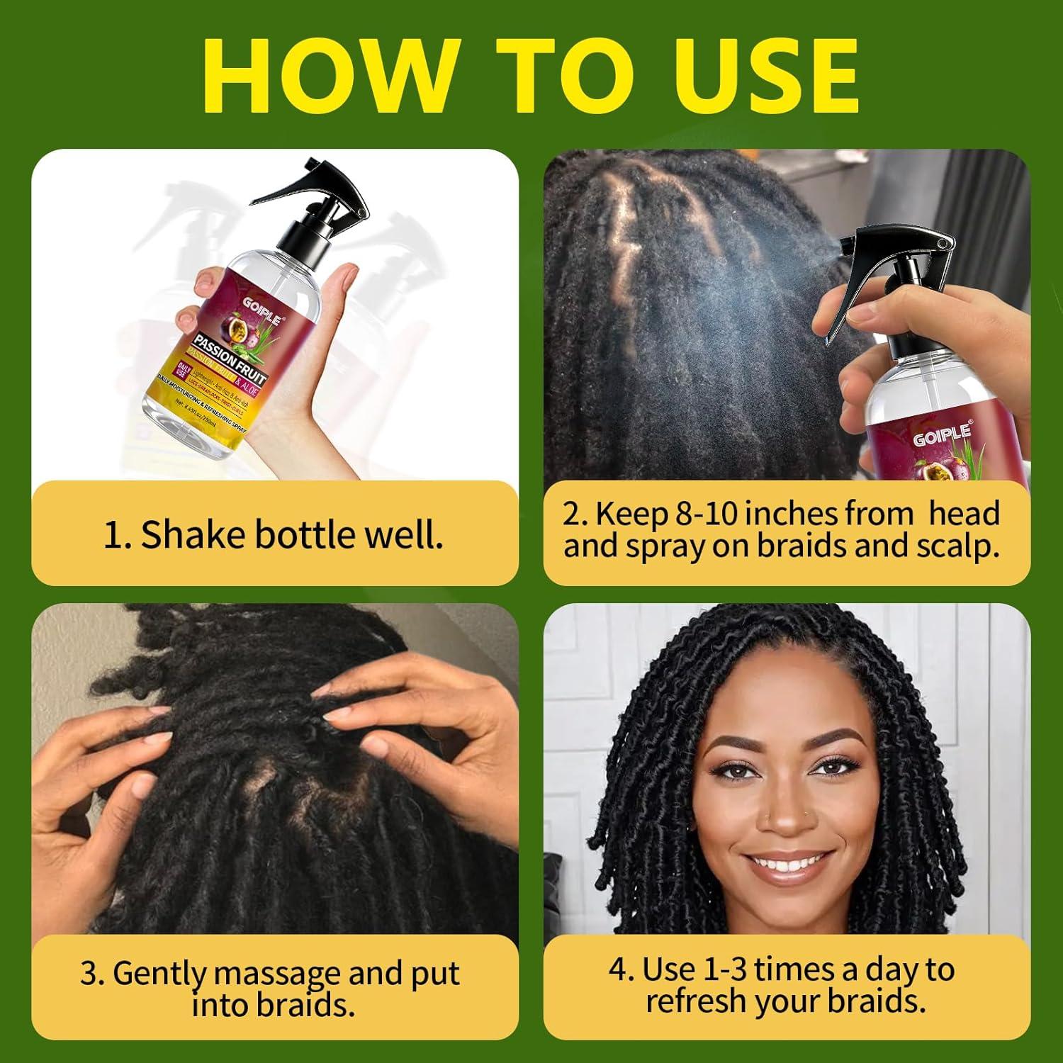 imageLoc Moisturizing Spray for Dull Dry Locs Daily Passion Fruit Hair and Scalp Moisturizer for Dreadlocks Sisterlocks Microlocks Braids Refreshing Moisturizer Loc Spray for Antifrizz 845fl oz