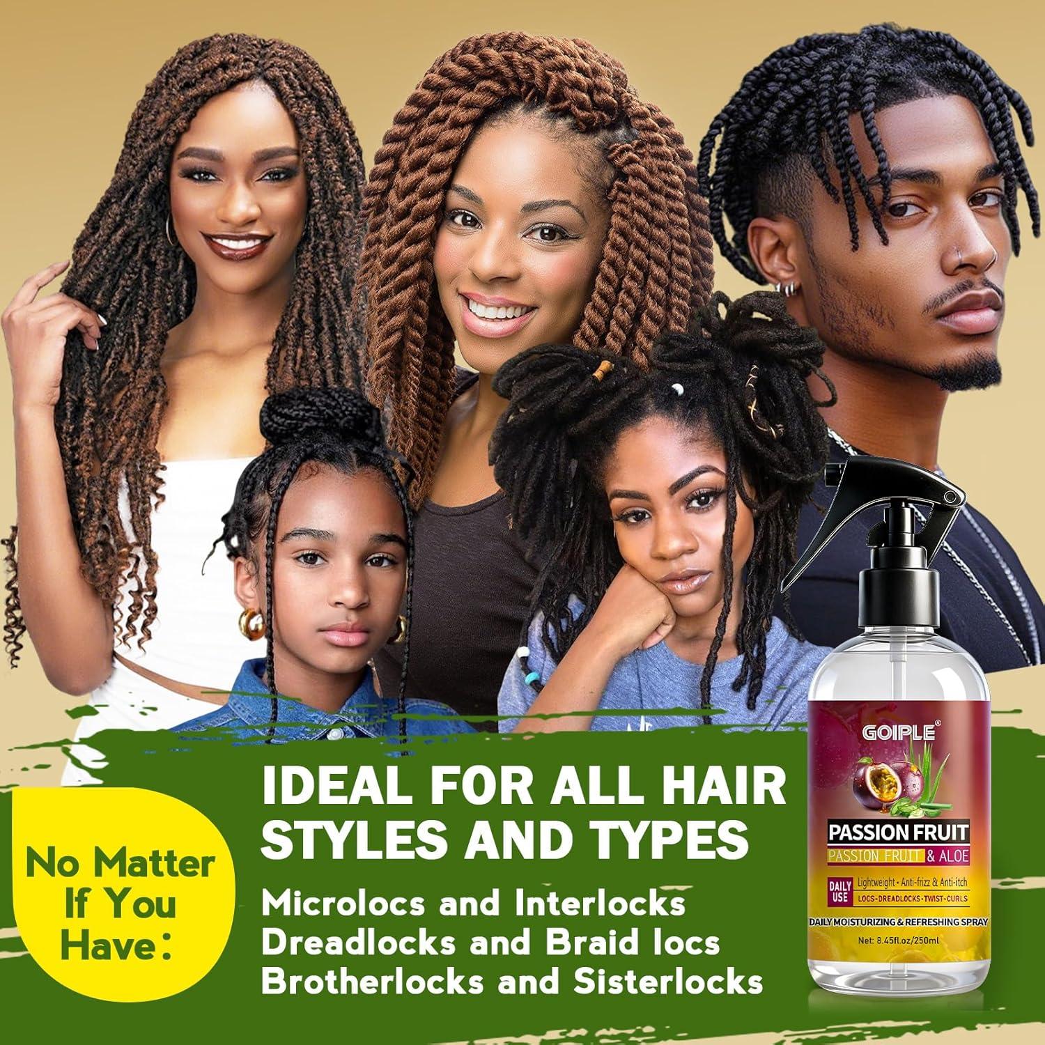 imageLoc Moisturizing Spray for Dull Dry Locs Daily Passion Fruit Hair and Scalp Moisturizer for Dreadlocks Sisterlocks Microlocks Braids Refreshing Moisturizer Loc Spray for Antifrizz 845fl oz