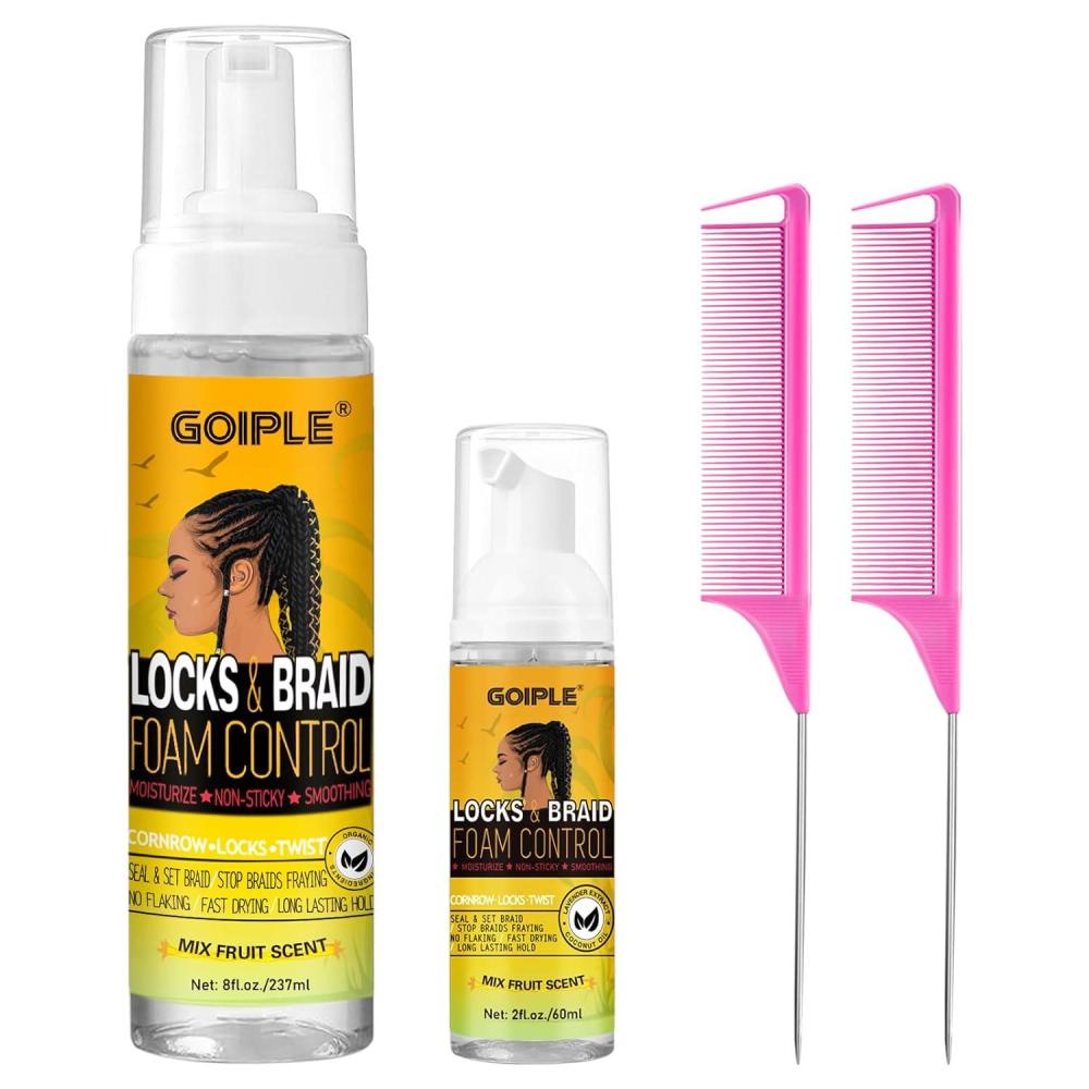 image8 fl oz Braid Foam Control Mousse Braiding Hair Mousse for Braids Twist Locs No Flake Extra Hold High Shine Style amp Moisturizes Nourishes Lightweight Smooth No Greasy Tea Treepineapple4pcs