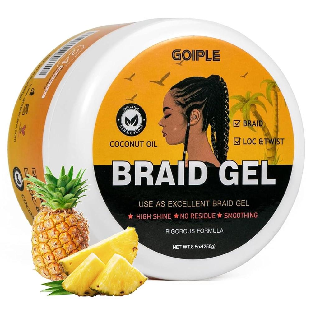 image88OZ Strong Hold Braiding Gel for Twists Locs Cornrows Tames Frizz High Shine No Flake Easy Edge Controlbraid gel88oz