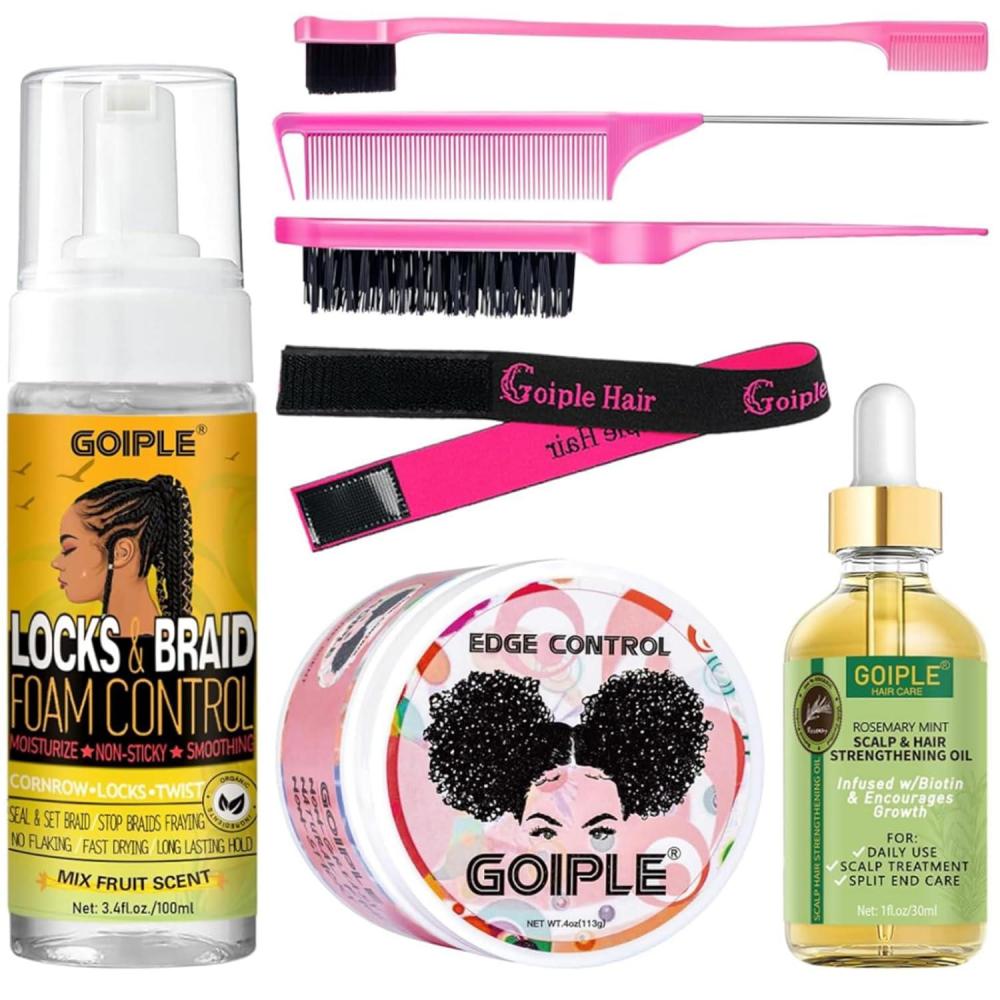 imageGoiple Edge Control Wax for Women Strong Hold NonGreasy Smoother Styling Wax for Black Hair No Flaking Rosemary Oil for Growth Braiding Gel Braid Mousse Shine