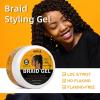 8.8OZ Strong Hold Braiding Gel for Twists, Locs, Cornrows – Tames Frizz, High Shine, No Flake, Easy Edge Control(braid gel-8.8oz)