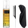Braid and Loc Mousse for Hair Braiding, Twists, Braids and Locs – No Flake, Extra Hold, High Shine, Moisturizing, Frizz Control, Lightweight, Easy Application, with Leopard Silky Du-rag(black-3pcs)