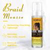 Braid and Loc Mousse for Hair Braiding, Twists, Braids and Locs – No Flake, Extra Hold, High Shine, Moisturizing, Frizz Control, Lightweight, Easy Application, with Leopard Silky Du-rag(black-3pcs)