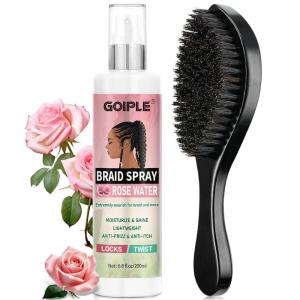6.8 fl oz Braid Spray Rose Mint for Dreads, Dreadlocks, Locks Spray Rose Water for Itchy Scalp, Shine & Lightweight for Dull Hair Twists, Cornrows, Box Braids Moisturizer(3.4 Fl Oz (Pack of 2))