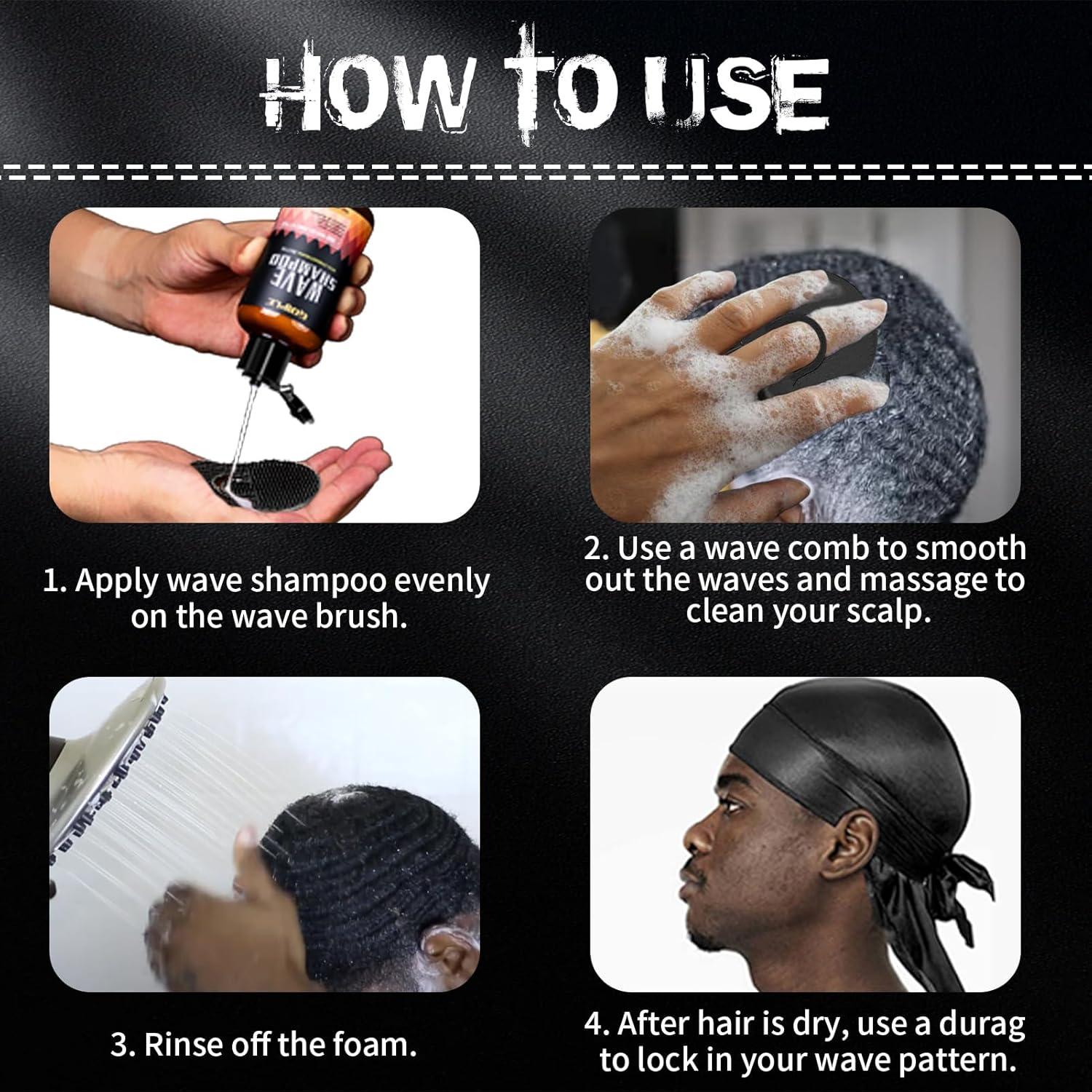 image360 Waves Wash Shampoo Wave Shampoo for Black Men 360 Wave Shampoo Hydration Shampoo Enhance Waves Shampoo Strenghtens Hair Promote Growth Wave Shampoo Easy Wash Hydrate 6 FL OZwave shampoo4pcs