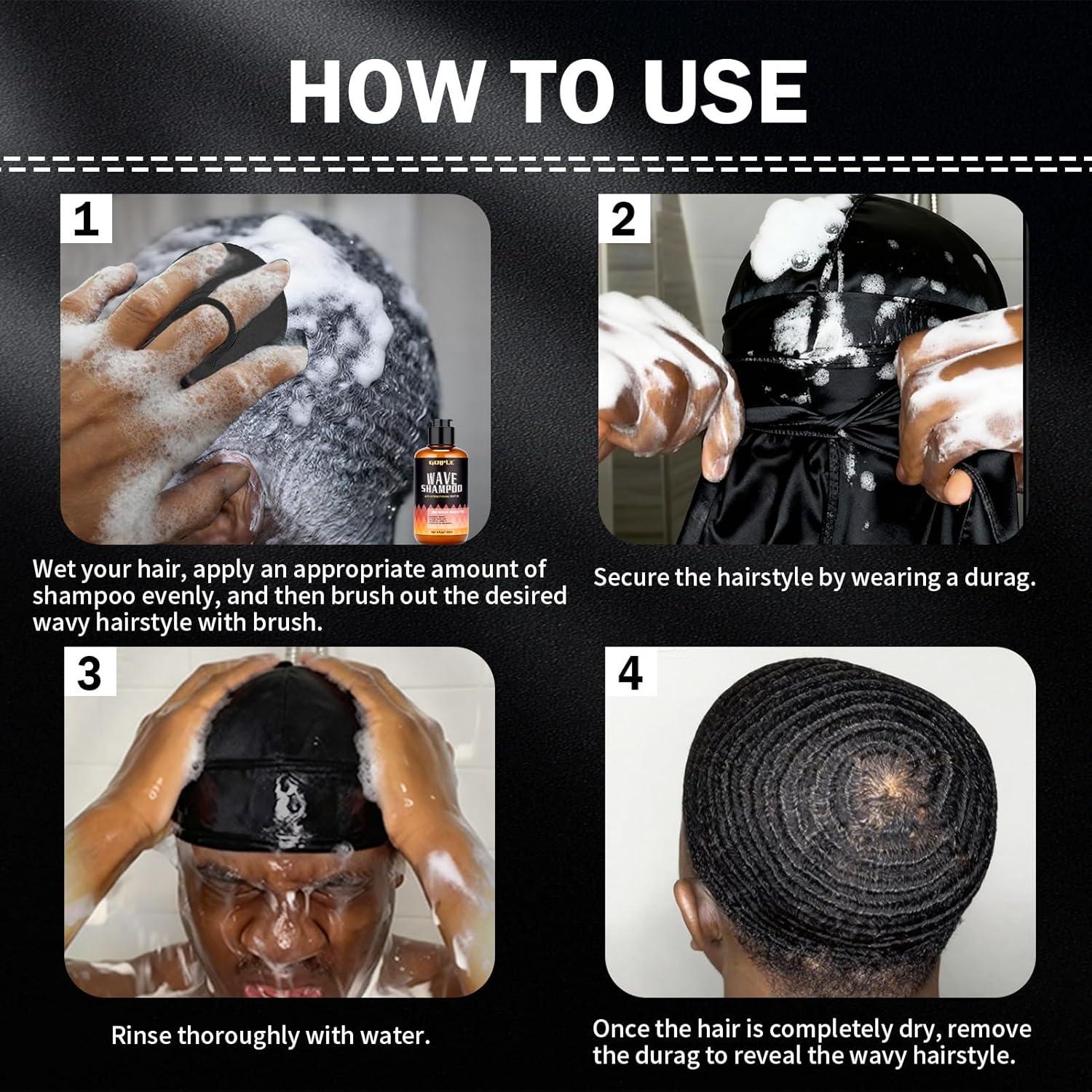 image360 Waves Wash Shampoo Wave Shampoo for Black Men 360 Wave Shampoo Hydration Shampoo Enhance Waves Shampoo Strenghtens Hair Promote Growth Wave Shampoo Easy Wash Hydrate 6 FL OZwhite1pc
