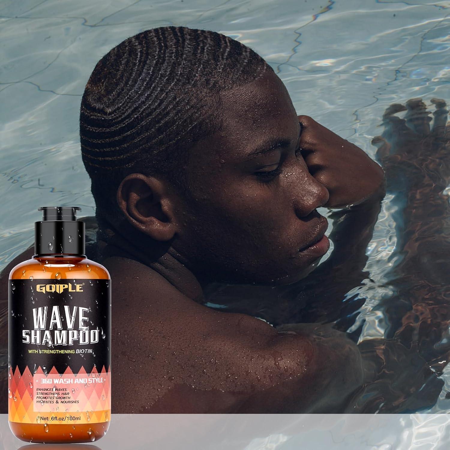 image360 Waves Wash Shampoo Wave Shampoo for Black Men 360 Wave Shampoo Hydration Shampoo Enhance Waves Shampoo Strenghtens Hair Promote Growth Wave Shampoo Easy Wash Hydrate 6 FL OZwhite1pc