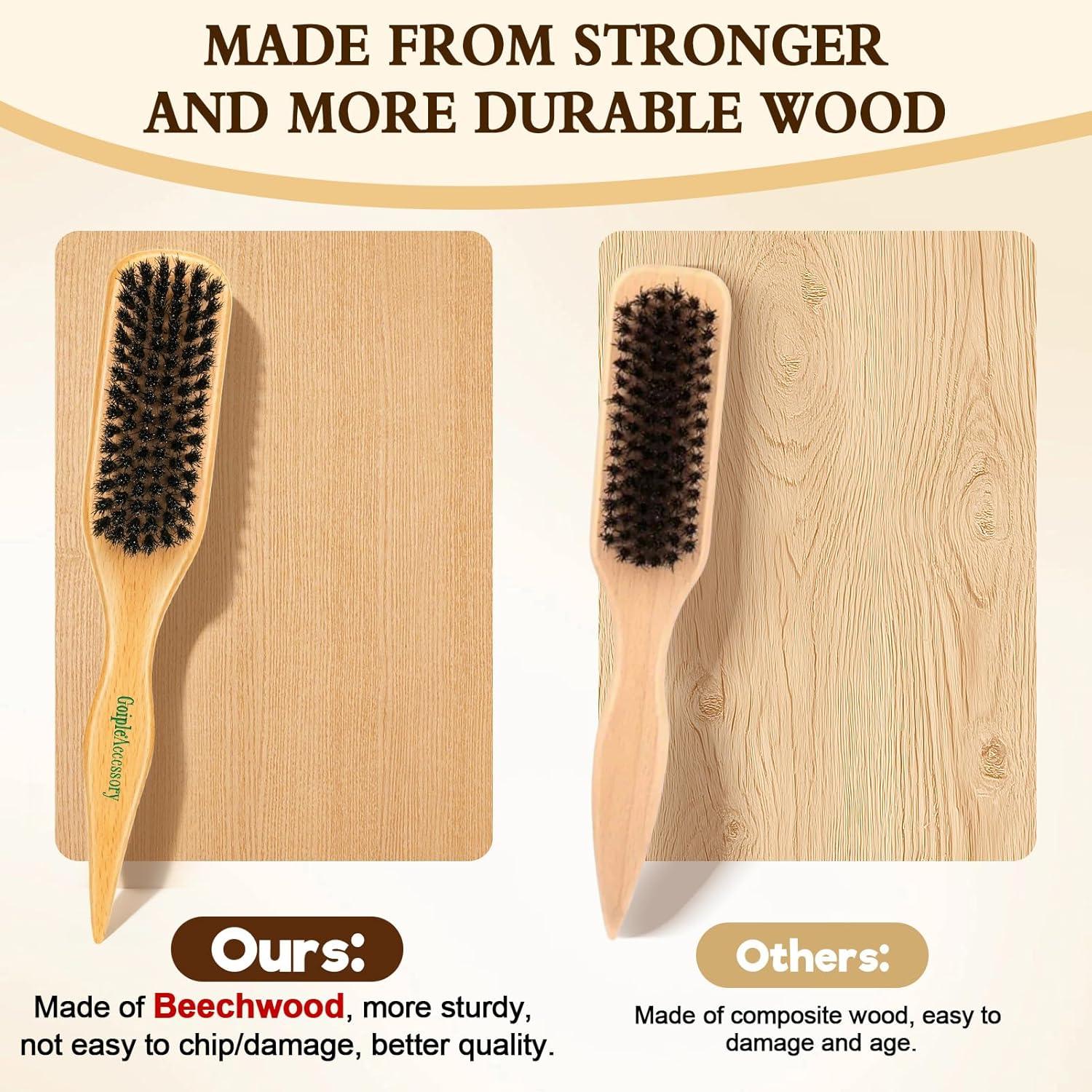 imageBoar Bristle Slick Back Hair Brush for Smooth Flyaways Frizz Sleek Ponytail Buns and Edge Baby Hair Teasing Hair Comb Edge Brush Teasing Brush Rat Tail Comb for Girls Kids Women amp Men