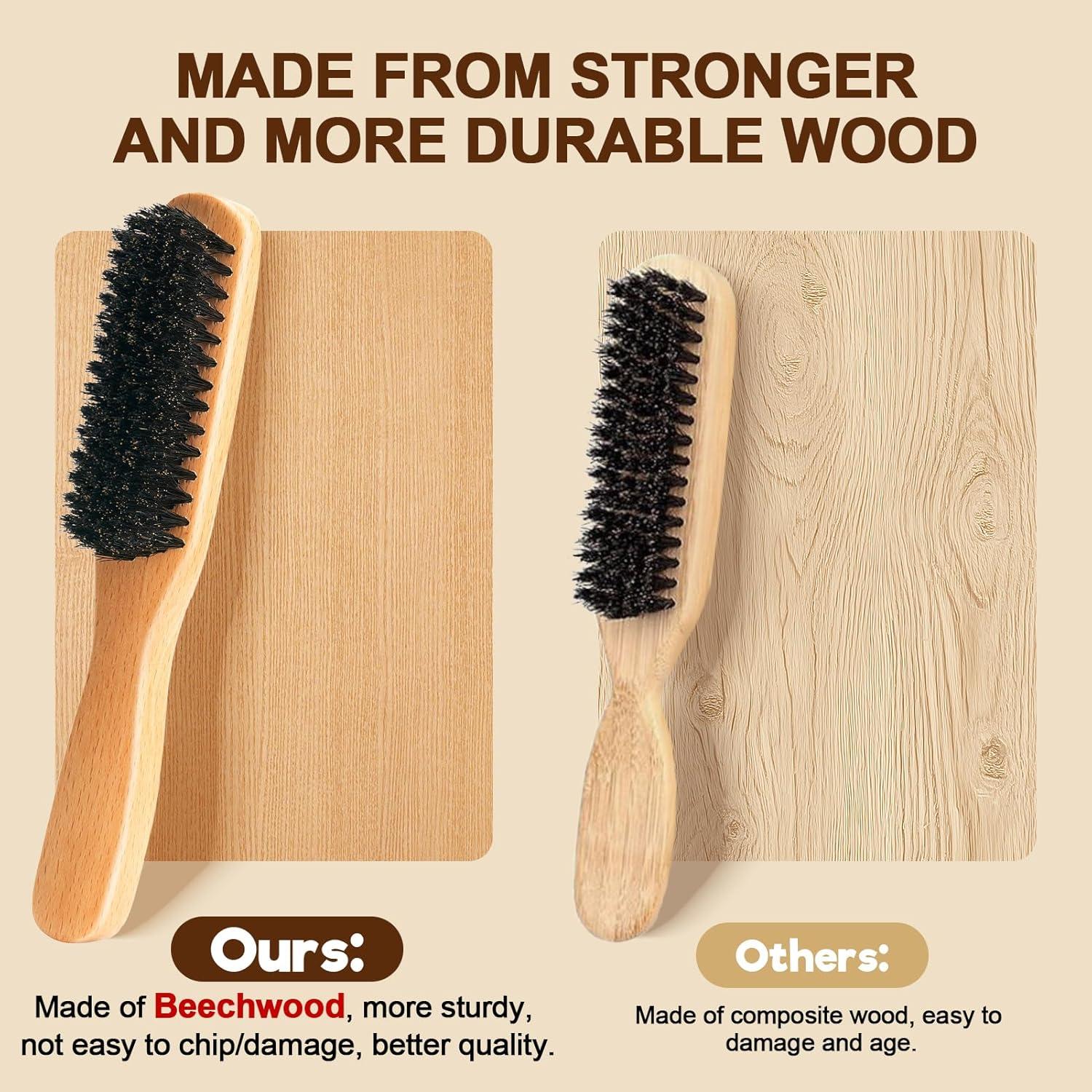 imageBoar Bristle Slick Back Hair Brush for Smooth Flyaways Frizz Sleek Ponytail Buns and Edge Baby Hair Teasing Hair Comb Edge Brush Teasing Brush Styling Accessories for Girls Kids Women amp Men