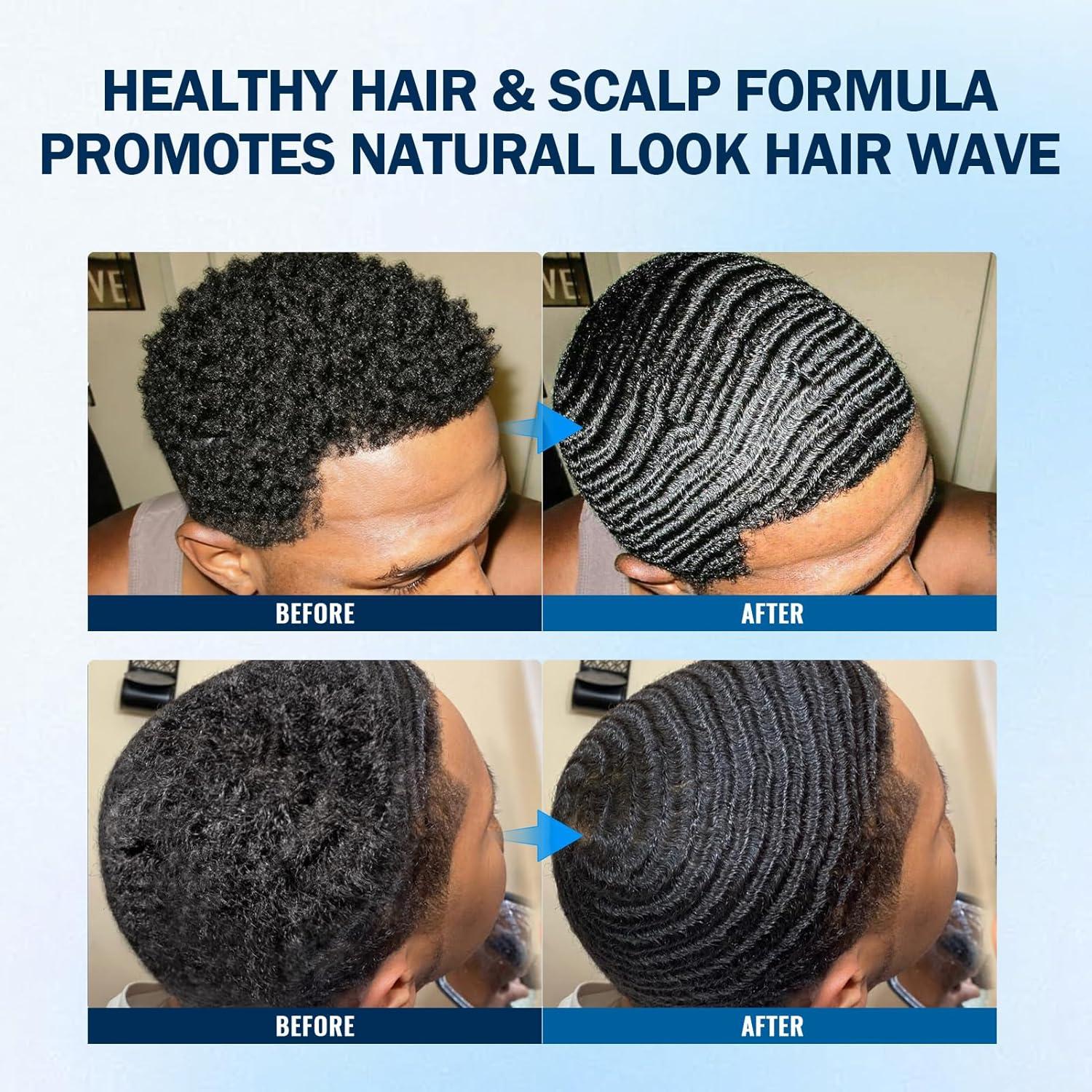 imageCurved 360 Wave Brush For Black Men Medium Hard Palm Brush for Laying Down Waves Made with Natural Boar Bristle and Wood Easy to Hold Wave Pomade Strong Hold for Creating 360 Layer Hair Waves