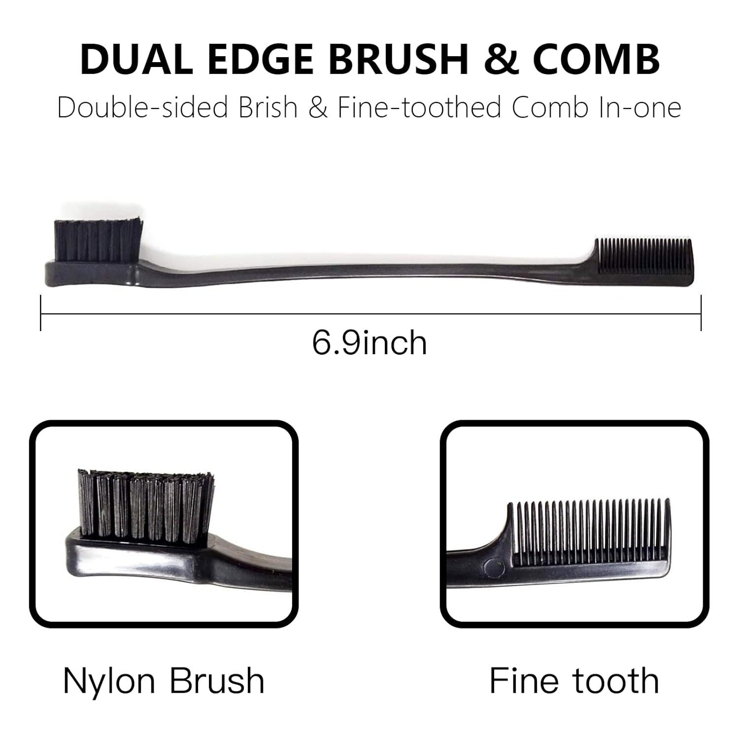 imageEdge Control Wax Strong Hold Nongreasy Hair Styling Gel Edge Wax No Flaking Edge Control for Black Hair Edge Wax for Women RoseampBlack Castor Oil for Hair Growth Edge Brush Hair Braid BonnetEdge Control5pcs
