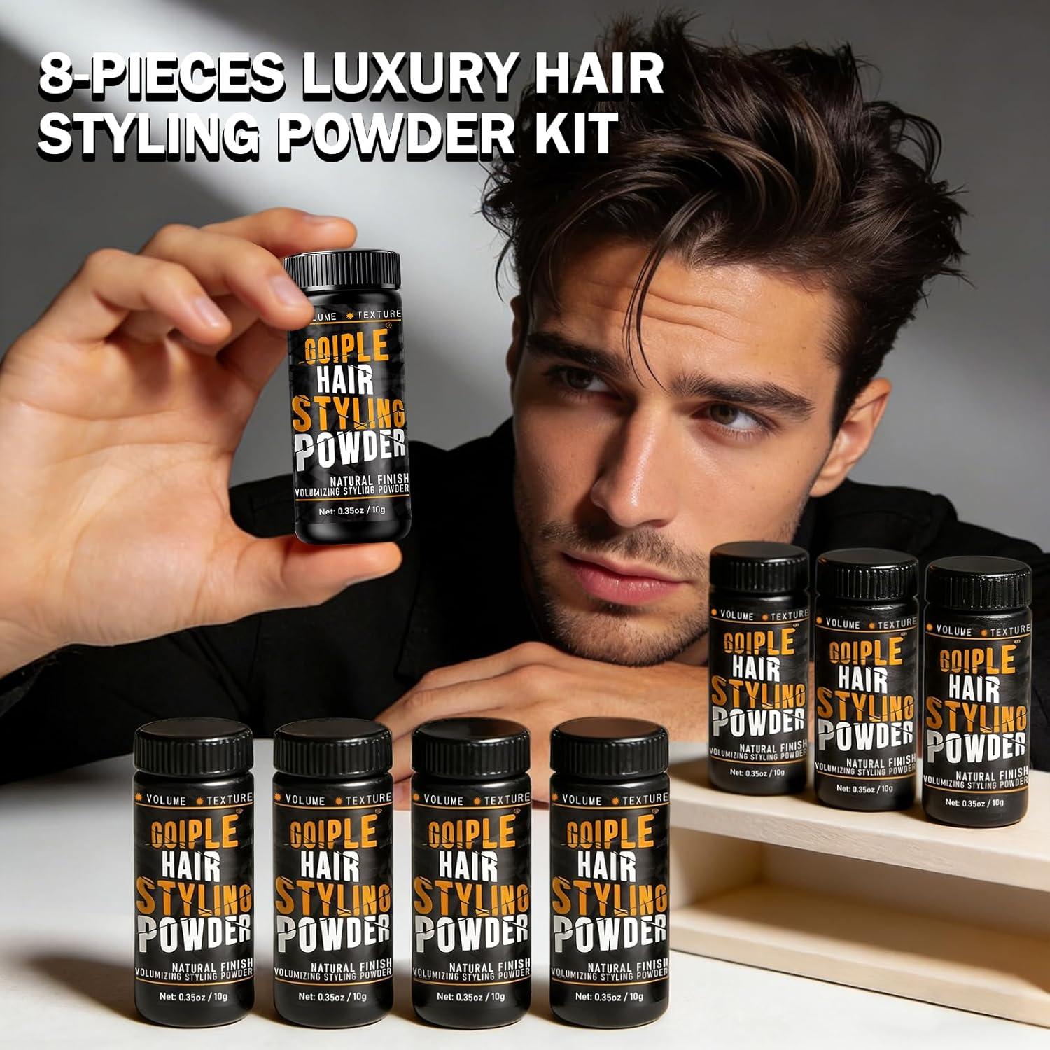 imageGoiple Hair Styling Powder for Men Natural Look Volumizing amp Texturizing Powder With Flexible Hold Easy to Apply No OilGreasyResidue 8pcs