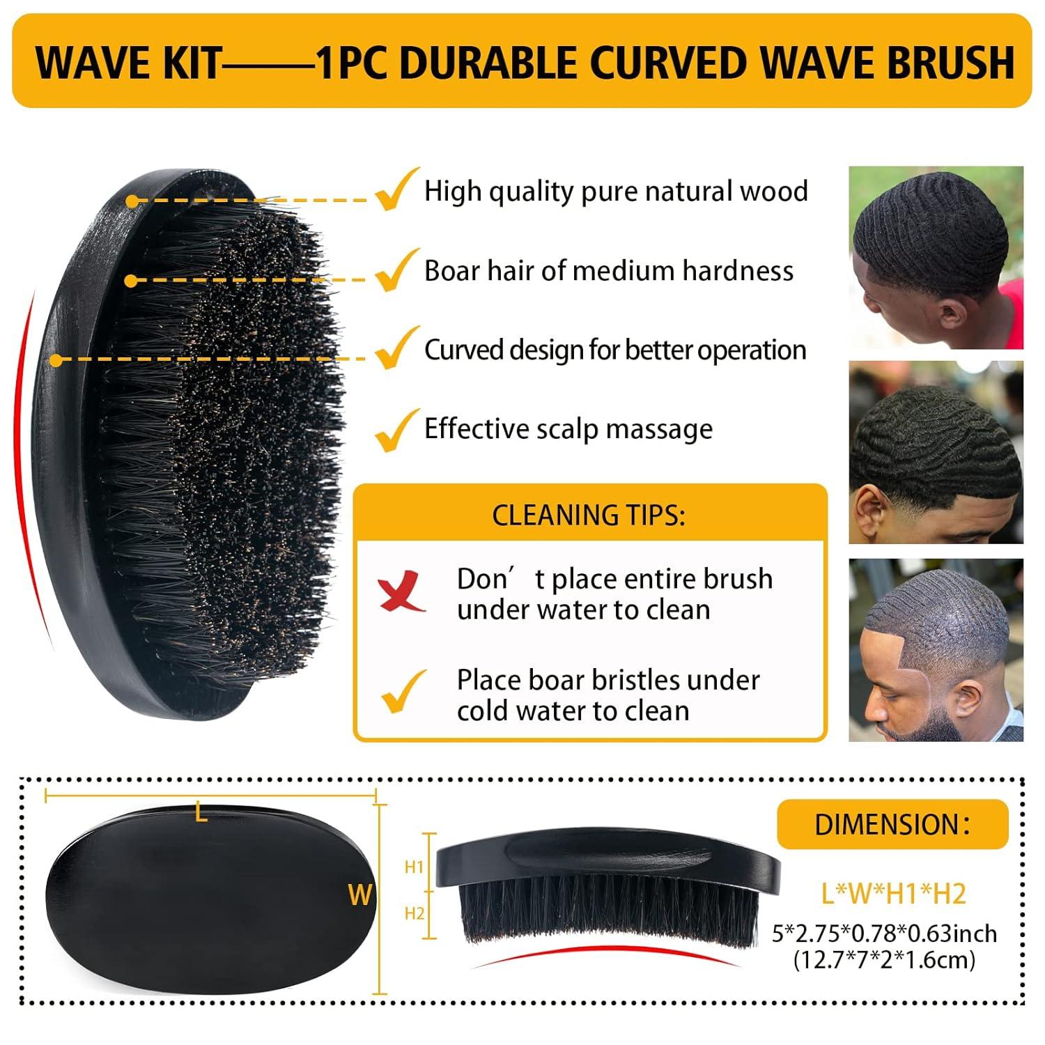 imageGoiple Wave Pomade for Men Strong Hold Easy Wash 360 Wave Training Hair Cream Waves Grease for Men Promotes Layered Waves Moisture Control and Silky Shine Pomade Brushe Silky Durag Cap Set