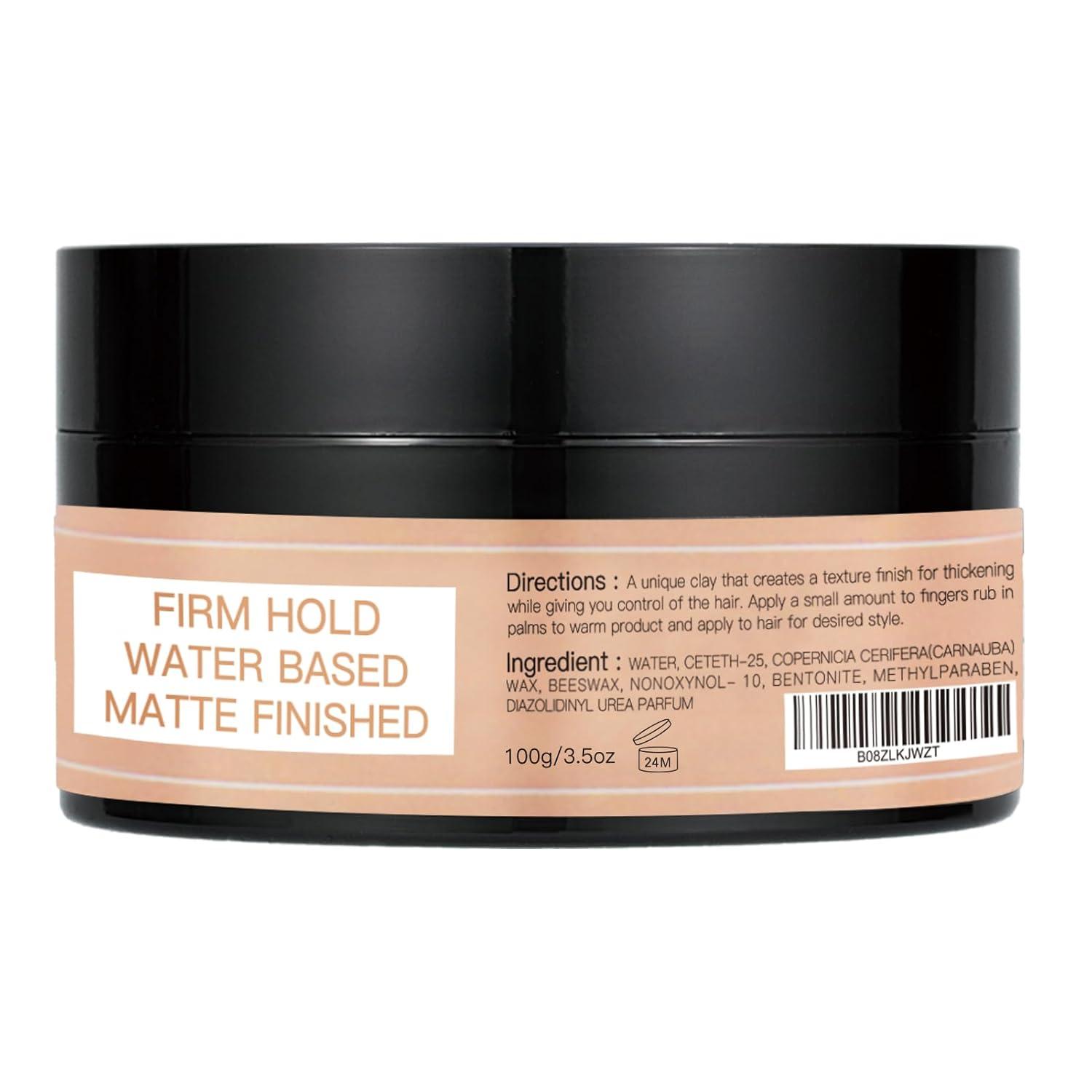 imageHair Styling Clay Matte Finish Hair Paste for Men Water Based Matte Texture Clay Pomade Ideal for All Mens Hair Types 100g 35ozhair clay2pcs