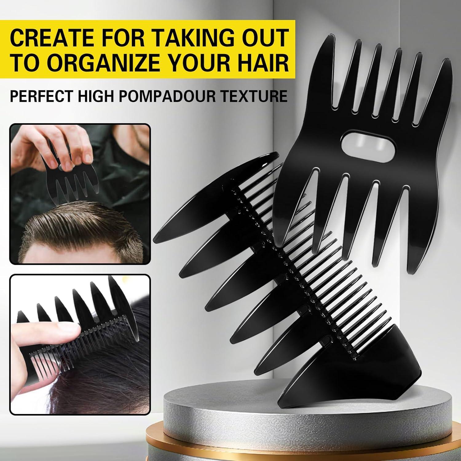 imageHair Styling Combs Set Wide Tooth Texture Comb For Men Christmas Gift for Men Barber Brush Comb Set Barber Tools for All Types Hair Styling Powder for Mens Texture Powder Flexible Hold Matte Finishyellow