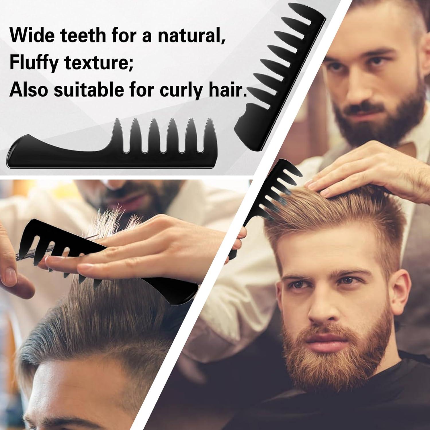 imageHair Styling Combs Set Wide Tooth Texture Comb For Men Christmas Gift for Men Barber Brush Comb Set Barber Tools for All Types Hair Styling Powder for Mens Texture Powder Flexible Hold Matte Finishyellow