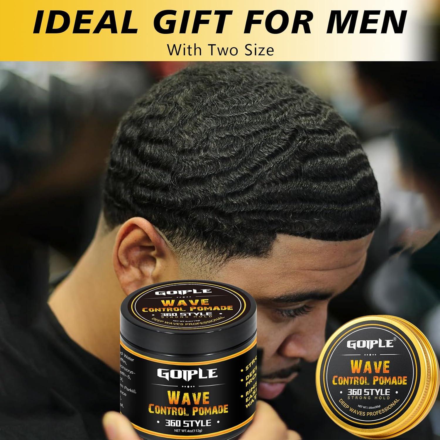 imageNatural Wave Pomade for Men Strong Hold Easy Wash 360 Wave Training Hair Cream Waves Grease for Men Promotes Layered Waves Moisture Control and Silky Shine 4oz4oz wave pomade5pcs