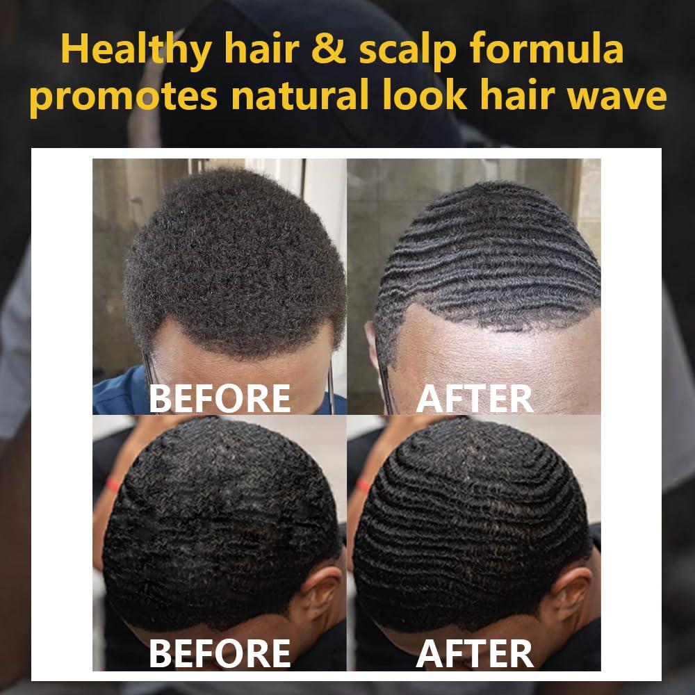 imageNatural Wave Pomade for Men Strong Hold Easy Wash 360 Wave Training Hair Cream Waves Grease for Men Promotes Layered Waves Moisture Control and Silky Shine 4oz4oz wave poamdedurags 8pcs