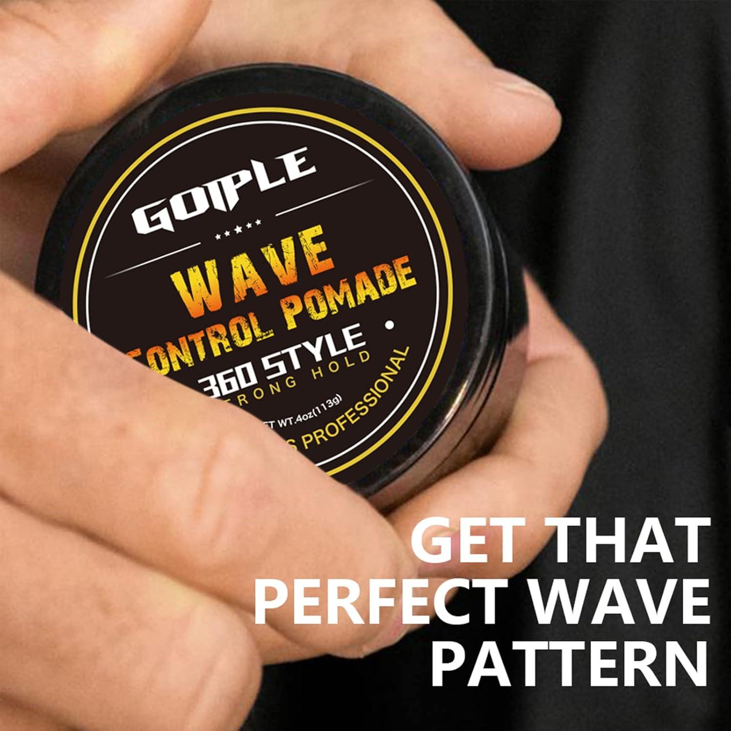 imageNatural Wave Pomade for Men Strong Hold Easy Wash 360 Wave Training Hair Cream Waves Grease for Men Promotes Layered Waves Moisture Control and Silky Shine 4oz4oz wave pomade1pc