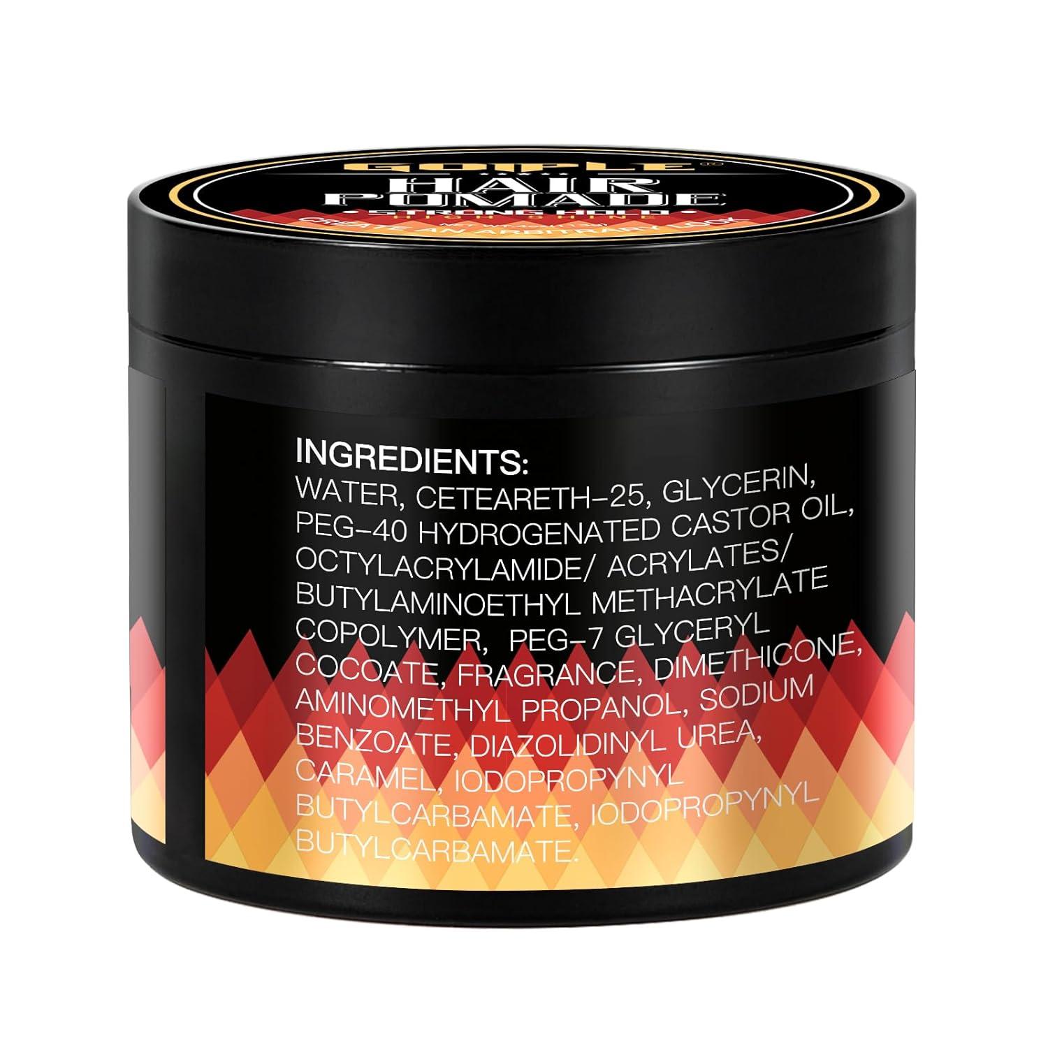 imageOriginal Hair Pomade for Men Strong Hold High Shine Mens Hair Gel Pomade Water Based Mens Hair Products Flake Free Hair Gel Easy To Wash Out All Day Hold For All Hairstyles 2PCS