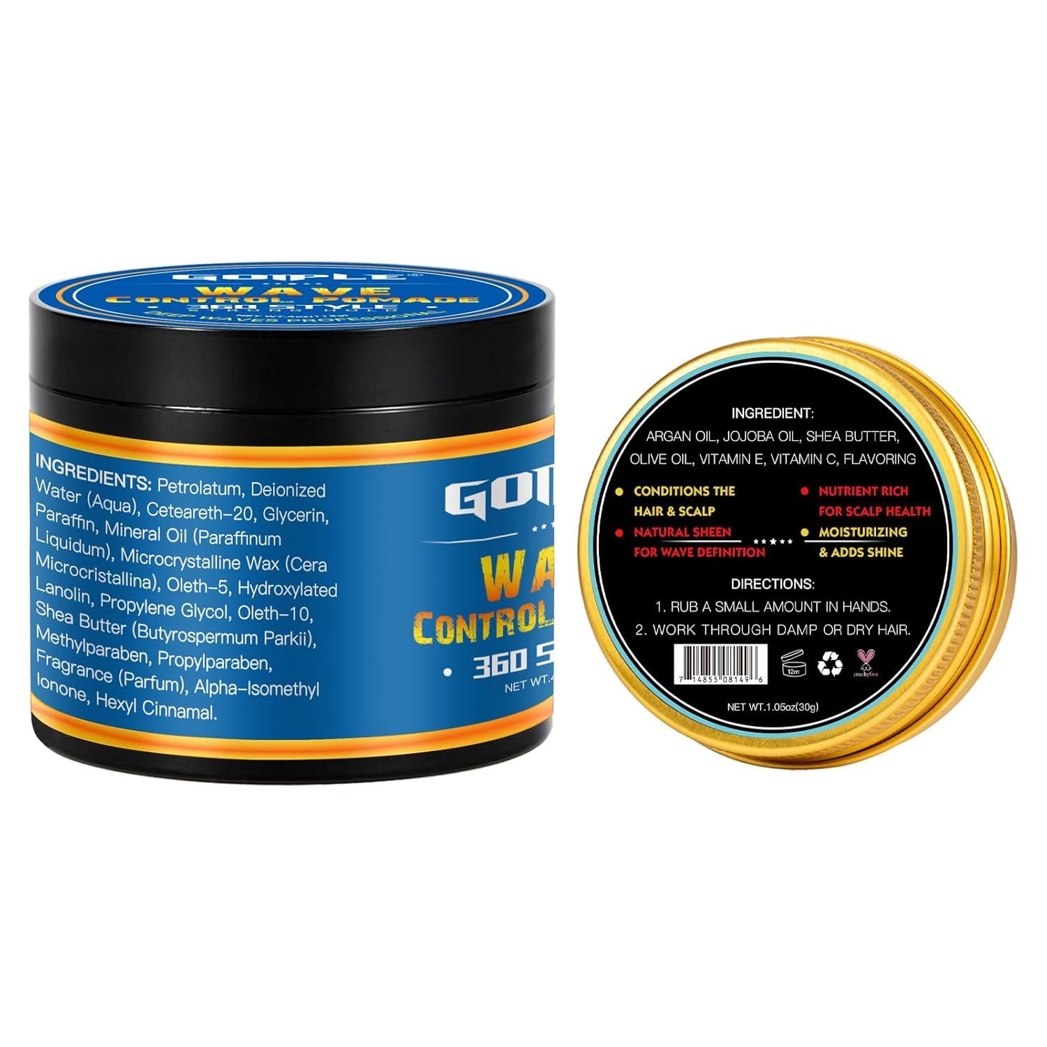 imageWave Pomade 360 Greasy Pomade Wave Styler Brush Great for Wolfing Boar Bristle Beard amp Wave Brush for Barbers amp Daily Use Styling Set for Men 360 Easy Wash 360 Wave Training Hair Cream067 Ounce Pack of 6
