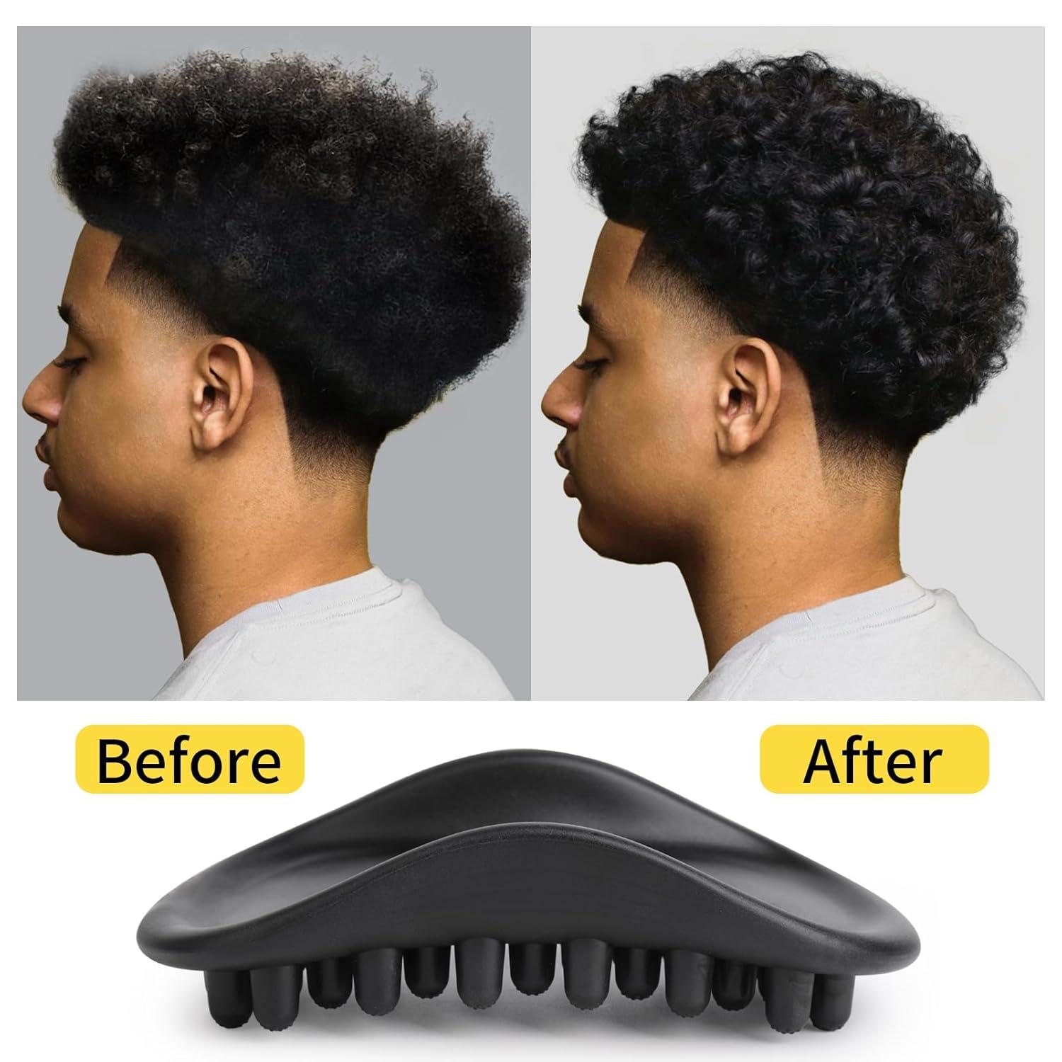 imageWave Pomade Hair Twist Sponge Brush Twist Styler for Black Men Washable Afro Curl Sponge Racket for Barbers amp Daily Use Ideal for Curly Rubber Large Tooth Brush Hair Pomade Styling Set