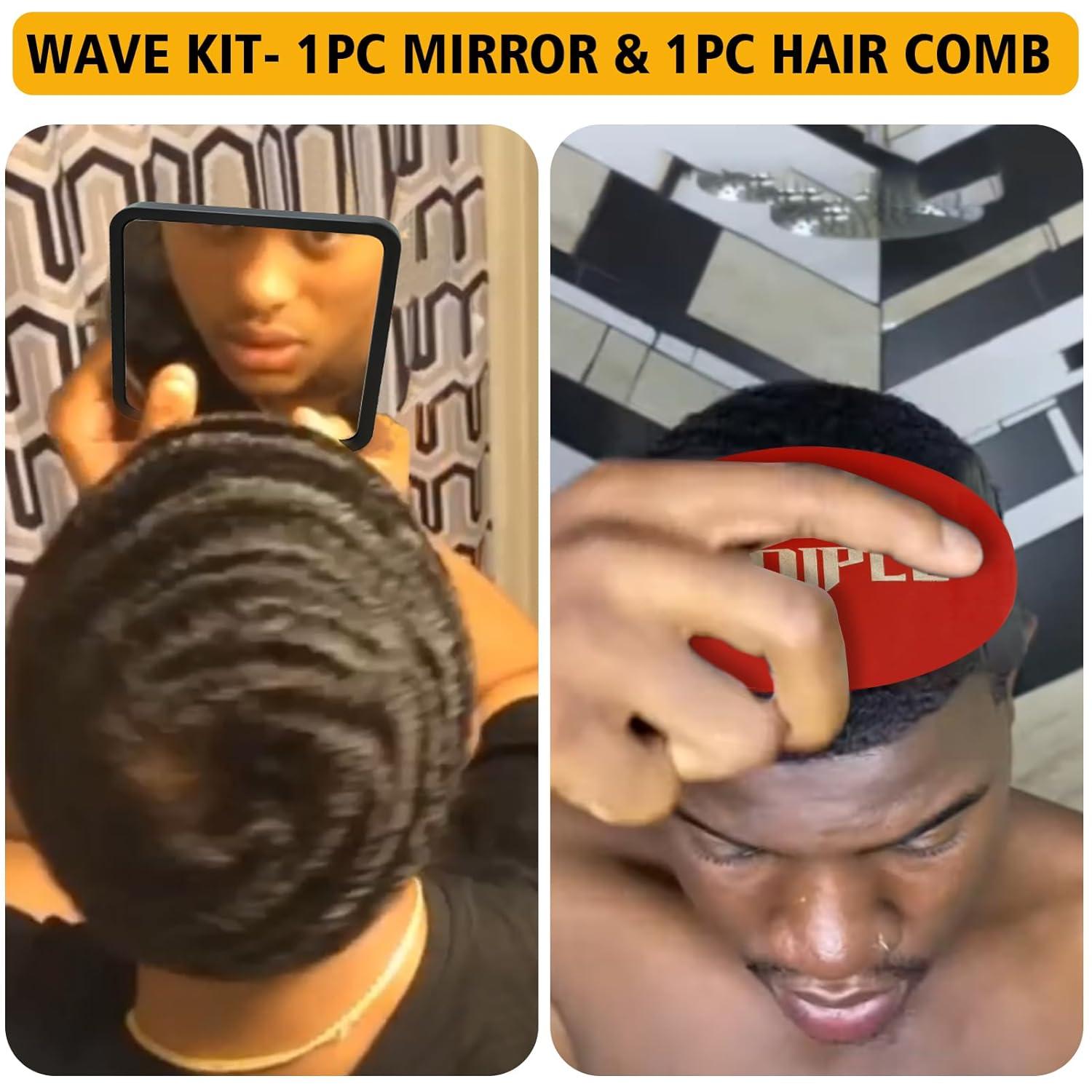 imageWave Pomade for Men Strong Hold Easy Wash Promotes Layered Waves Moisture Silky Shine Hair Cream Grease Brush Durag Cap Set RedUnscented