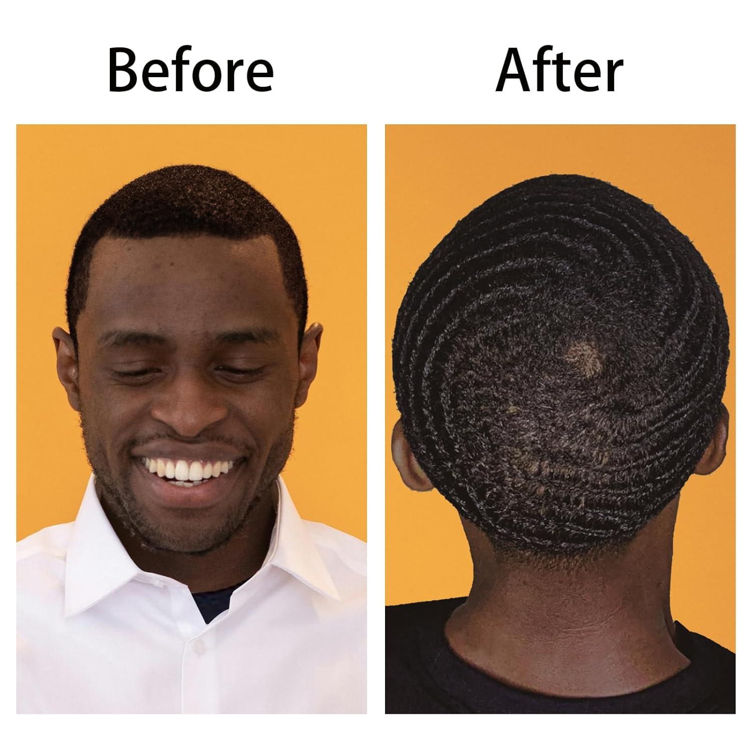 imageWave Pomade for Men Strong Hold Easy Wash Hair Cream Grease Promotes Layered Waves Moisture Shine Brush and Durag Cap Set