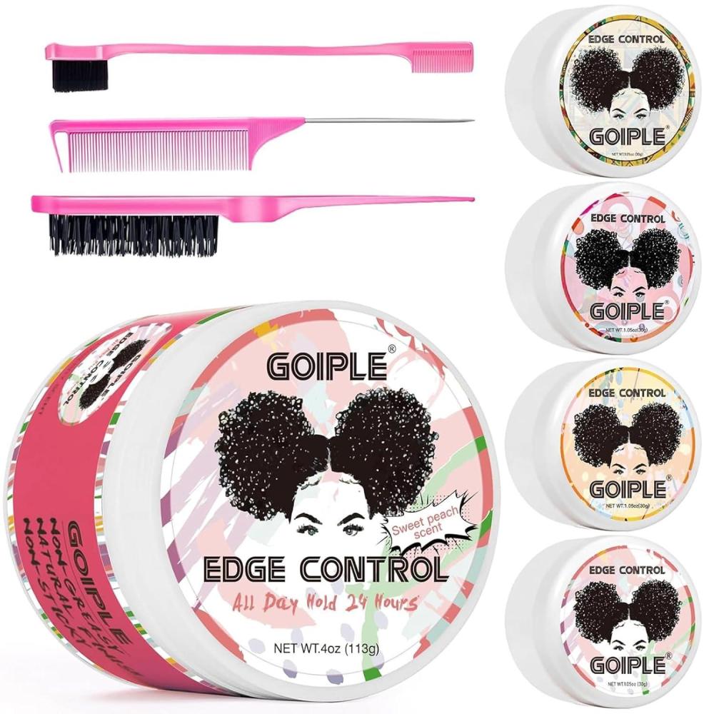 image88oz Edge Control Wax for Women Strong Hold Nongreasy Edge Control Smoother Edge Wax Styling Gel Edge Control for Black Hair No Flaking White Residue Shine and Smooth Sweet Peachedge control8pcs