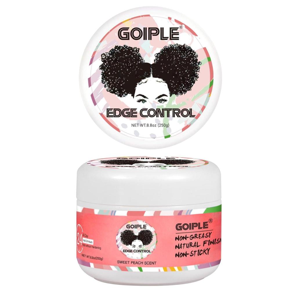 image88oz Edge Control Wax for Women Strong Hold Nongreasy Edge Control Smoother Edge Wax Styling Gel Edge Control for Black Hair No Flaking White Residue Shine and Smooth Sweet Peachedge control8oz