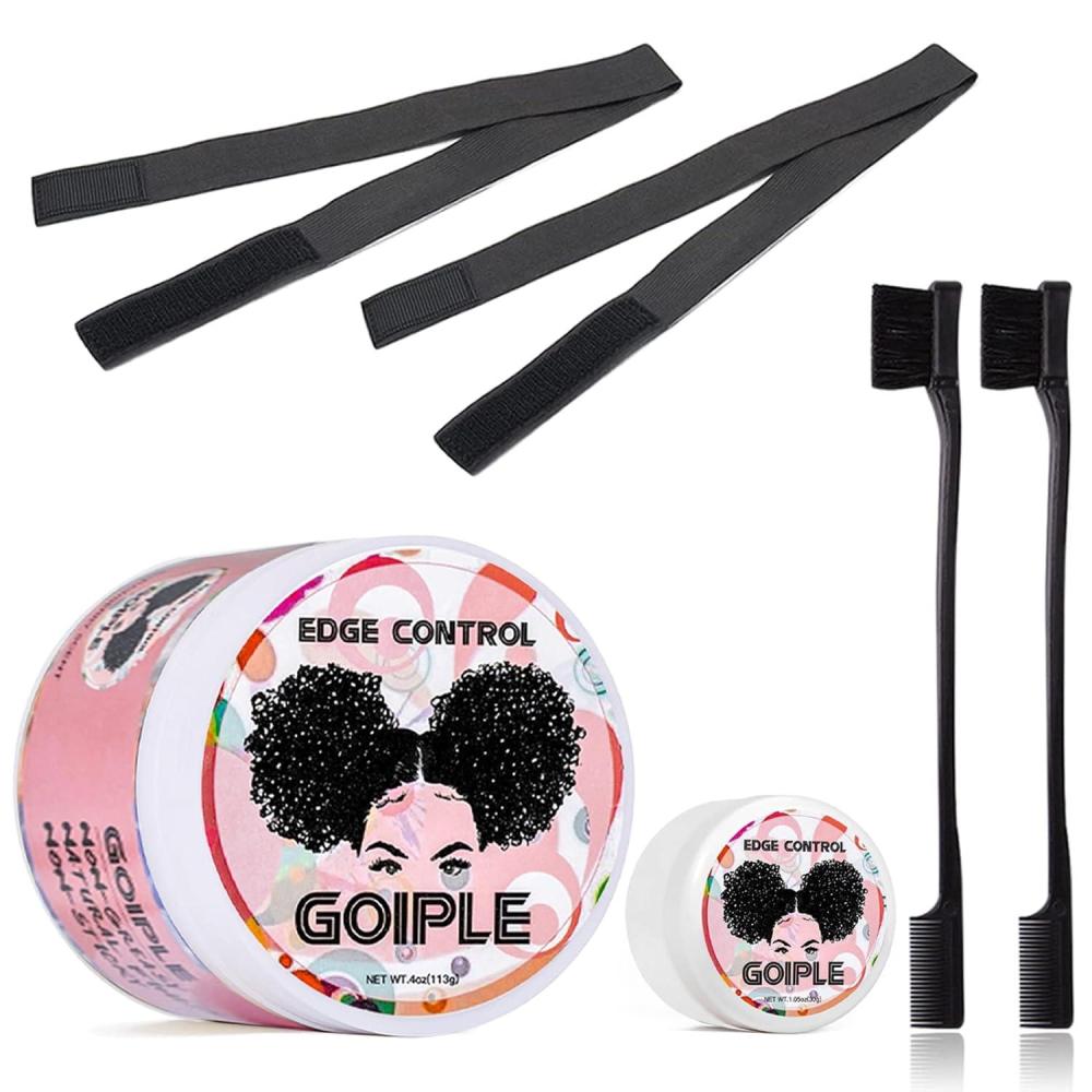 imageEdge Control Wax Strong Hold Nongreasy Hair Styling Gel  Edge Wax No Flaking Edge Control for Black Hair Edge Wax for Women RoseampBlack Castor Oil for Hair Growth Edge Brush Hair Braid BonnetEdge Control6pcs