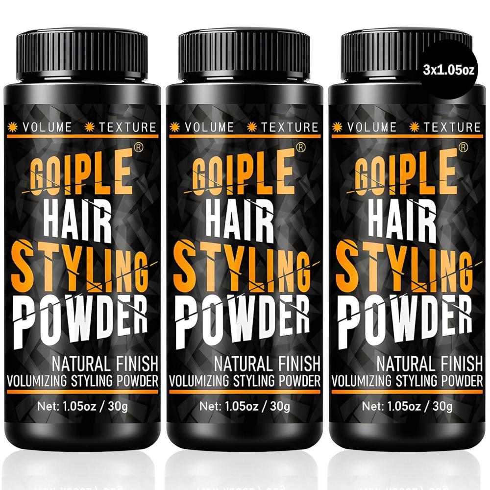imageGoiple 3PCS Hair Styling Powder 105oz Natural Look Styling for Men Volumizing amp Texturizing Powder Flexible Hold Easy to Apply Texture with No OilGreasyResiduehair powder3pcs