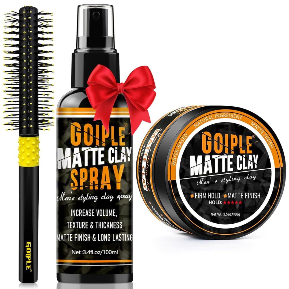 imageGoiple Matte Clay Hair Texturizing amp Volumizing Spray Mens Hair Product Clay Texture Spray Lightweight Paste Pomade Incease Volume Leaves Hair Soft amp Manageable Matte Finish amp LongLasting 34fl oz