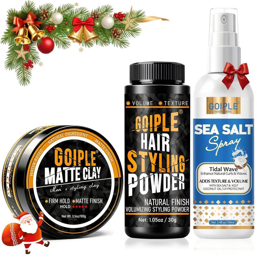 imageHair Styling Clay Matte Finish Hair Paste for Men Water Based Matte Texture Clay Pomade Ideal for All Mens Hair Types 100g 35ozhair clay3pcs