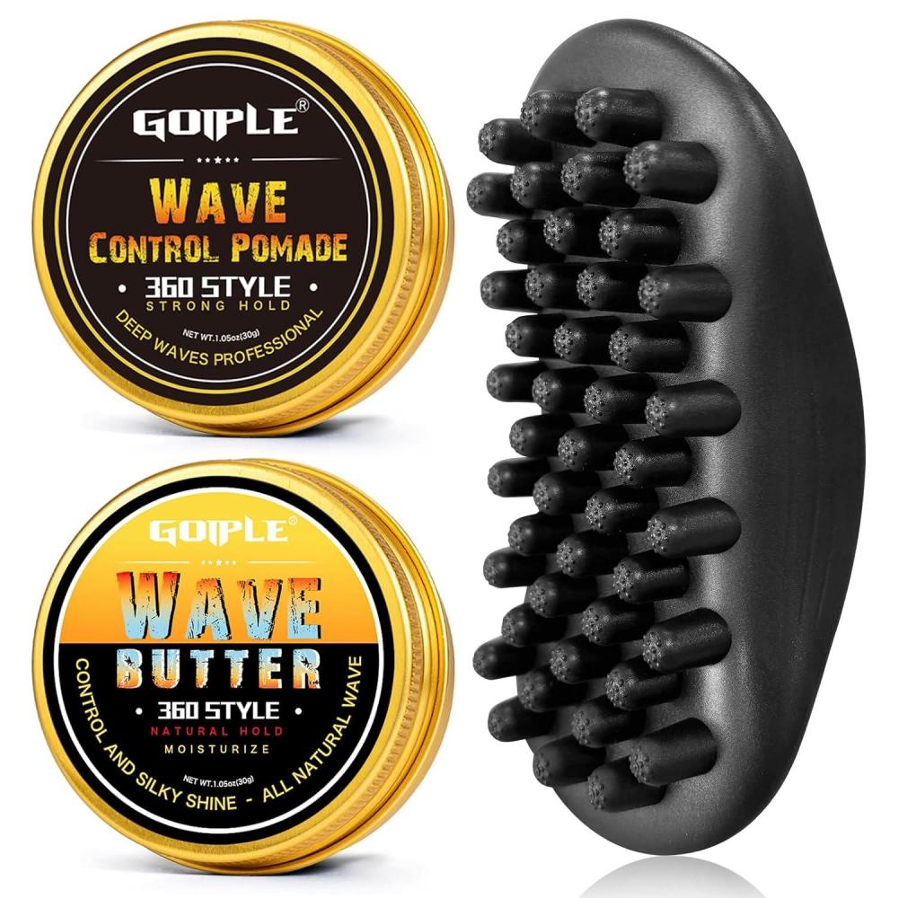 imageWave Pomade Hair Twist Sponge Brush Twist Styler for Black Men Washable Afro Curl Sponge Racket for Barbers amp Daily Use Ideal for Curly Rubber Large Tooth Brush Hair Pomade Styling Set