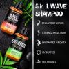 12 FL OZ Wash Shampoo for Black Men – 360 Waves Shampoo for Men Hydration Enhance Shampoos Biotin Hair Growth Shampoos with Wave Comb Hair Brush- Strengthens Hair Promote Growth Nourishes (2 scents)
