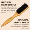2PCS Boar Bristle Hair Brush Slick Back Hair Brush for Sleek Ponytail Bun & Smoothing Baby Hairs- Soft Smoothing to Style,Polish & Lay Hair Down Flat- Wooden Brush Teasing Hairbrush for Men Women