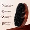 360 Curved Wave Brush For Men & Beard – Hard Palm Wave Hair Brushes Wave Styler Great for Wolfing – 360 Wolfin Pro Nylon Hard Bristle Brush for Barbers & Daily Use Idea for Black Hair (Red)